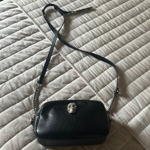 Philipp Plein Black Crossbody Bag with Silver Accents